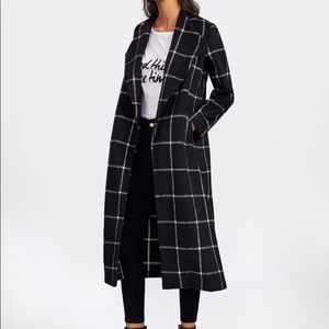 NWOT Plaid Oversize Trench Coat